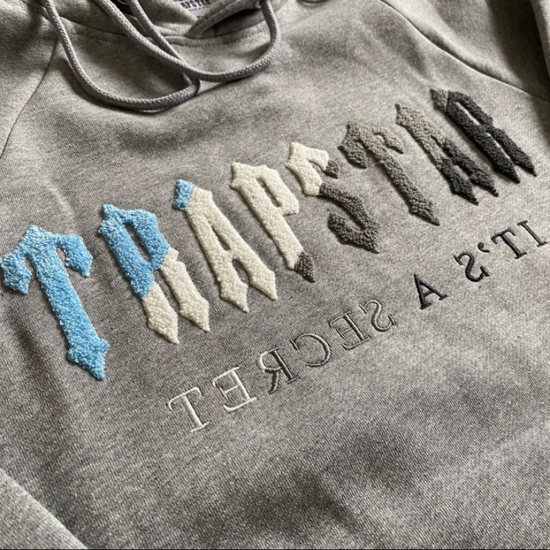 Trapstar Chenille Decoded Hoodie Tracksuit - (ICE GREY)