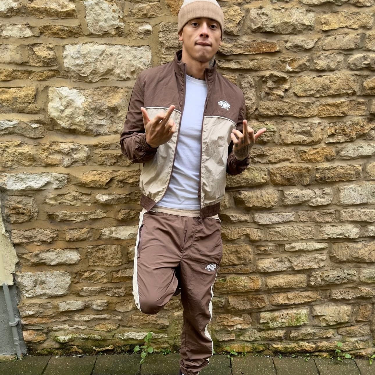 Syna World Shellsuit - (BROWN/CREAM)