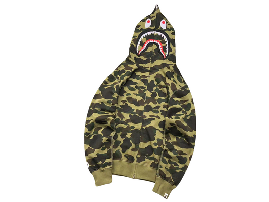 BAPE ABC Camo Shark Full Zip Hoodie Green Camo