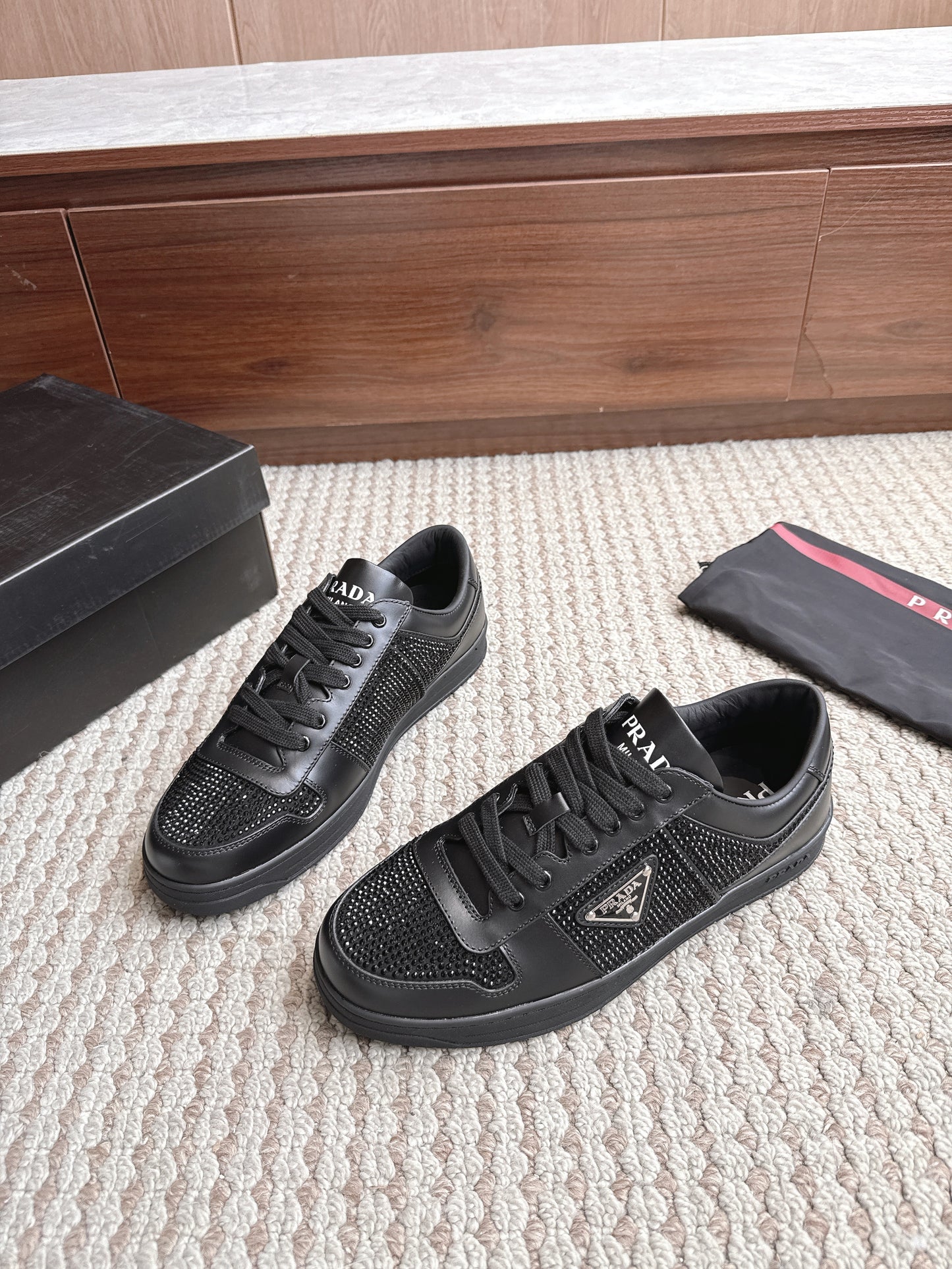 Prada Downtown Leather Black Diamond