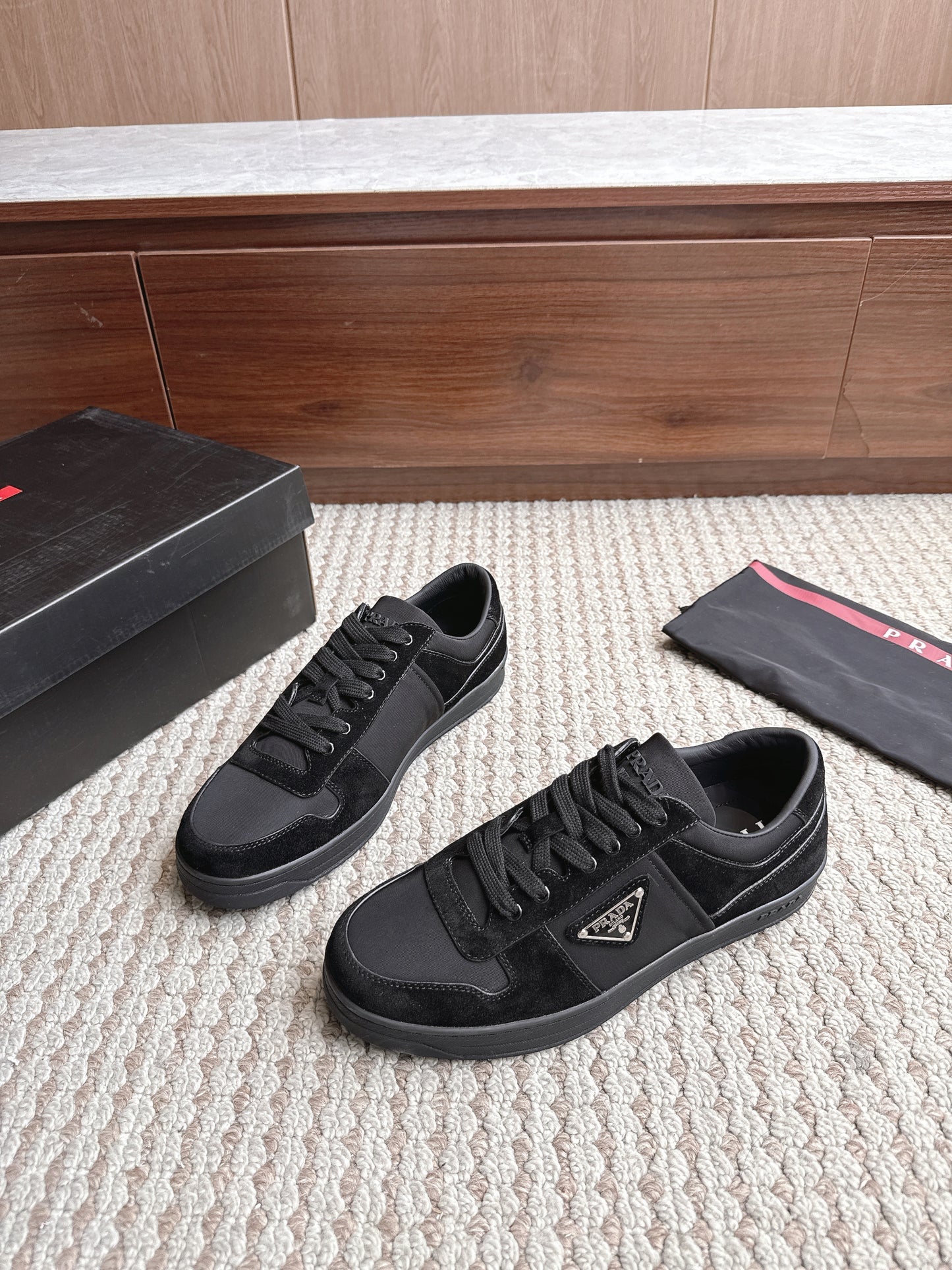 Prada Downtown Leather Suede Black