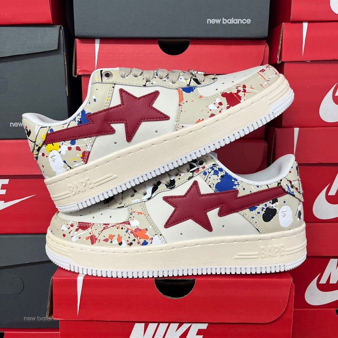 A Bathing Ape Bapesta - (CREAM/RED)