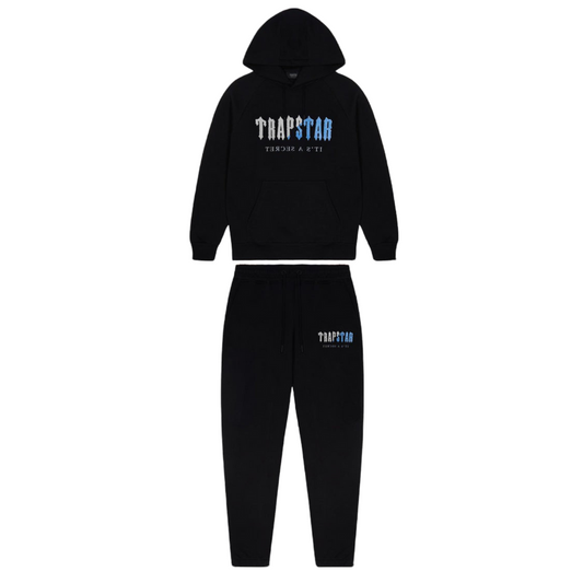 Trapstar Chenille Decoded Hoodie Tracksuit - (BLACK/BLUE)