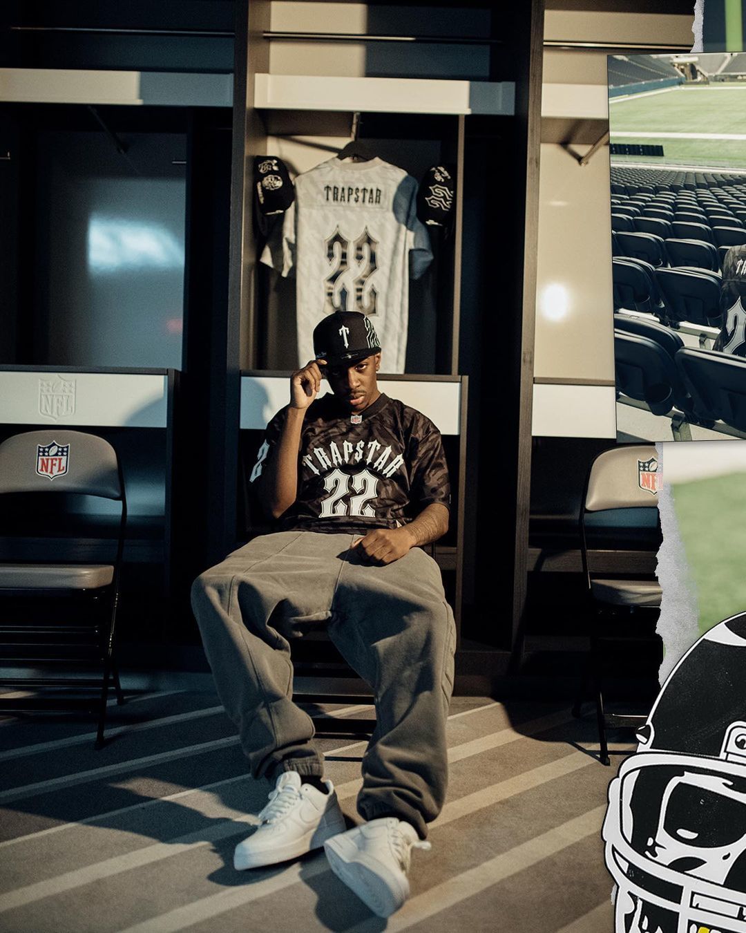 Trapstar x NFL Football Jersey - (GREY)