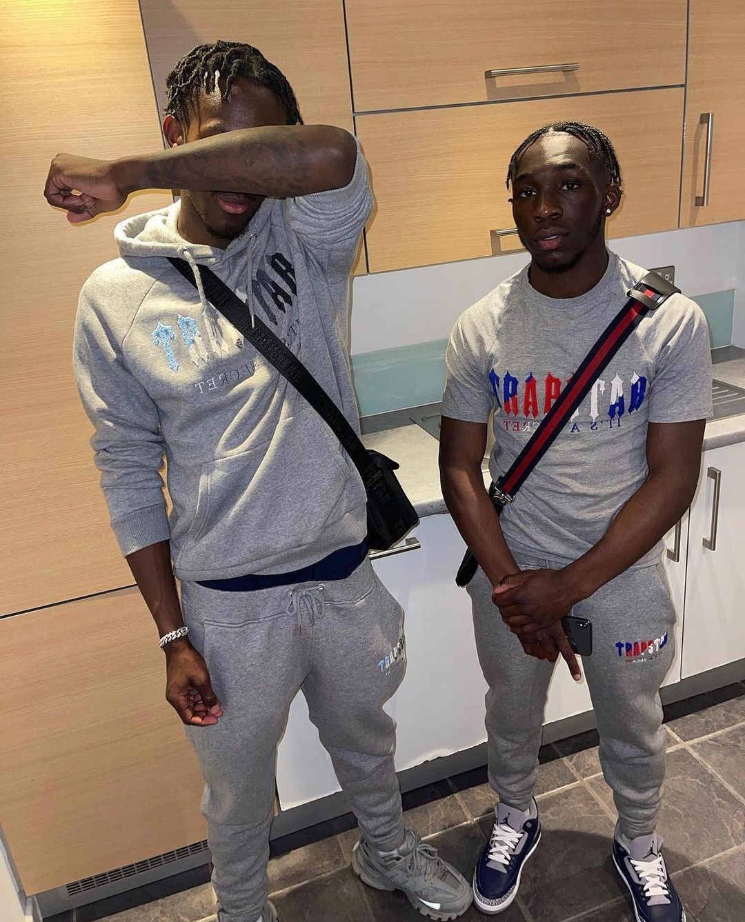 Trapstar Chenille Decoded Hoodie Tracksuit - (ICE GREY)