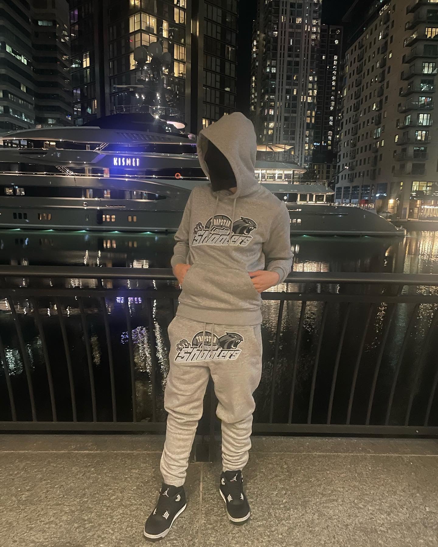 Trapstar Shooters Hoodie Tracksuit - (GREY/SKYBLUE)