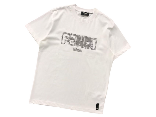 Fendi Mesh Logo Tee - (WHITE)