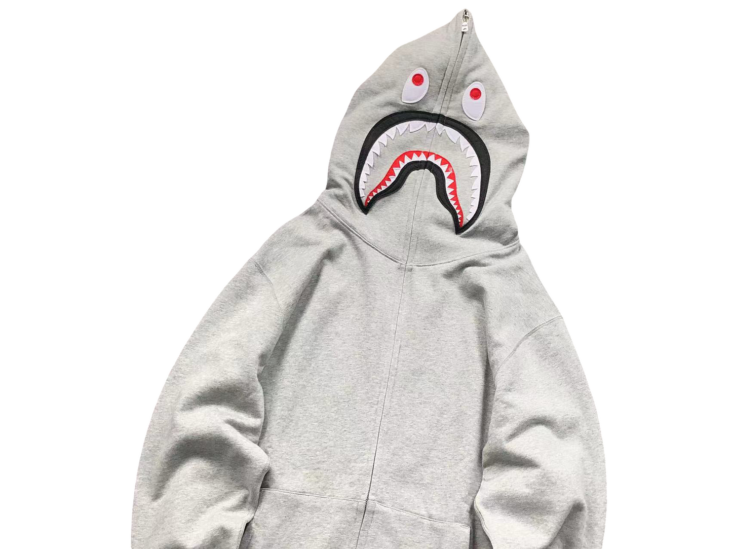 BAPE Shark Work Full Zip Hoodie Grey