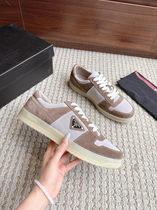 Prada Downtown Leather Suede Brown