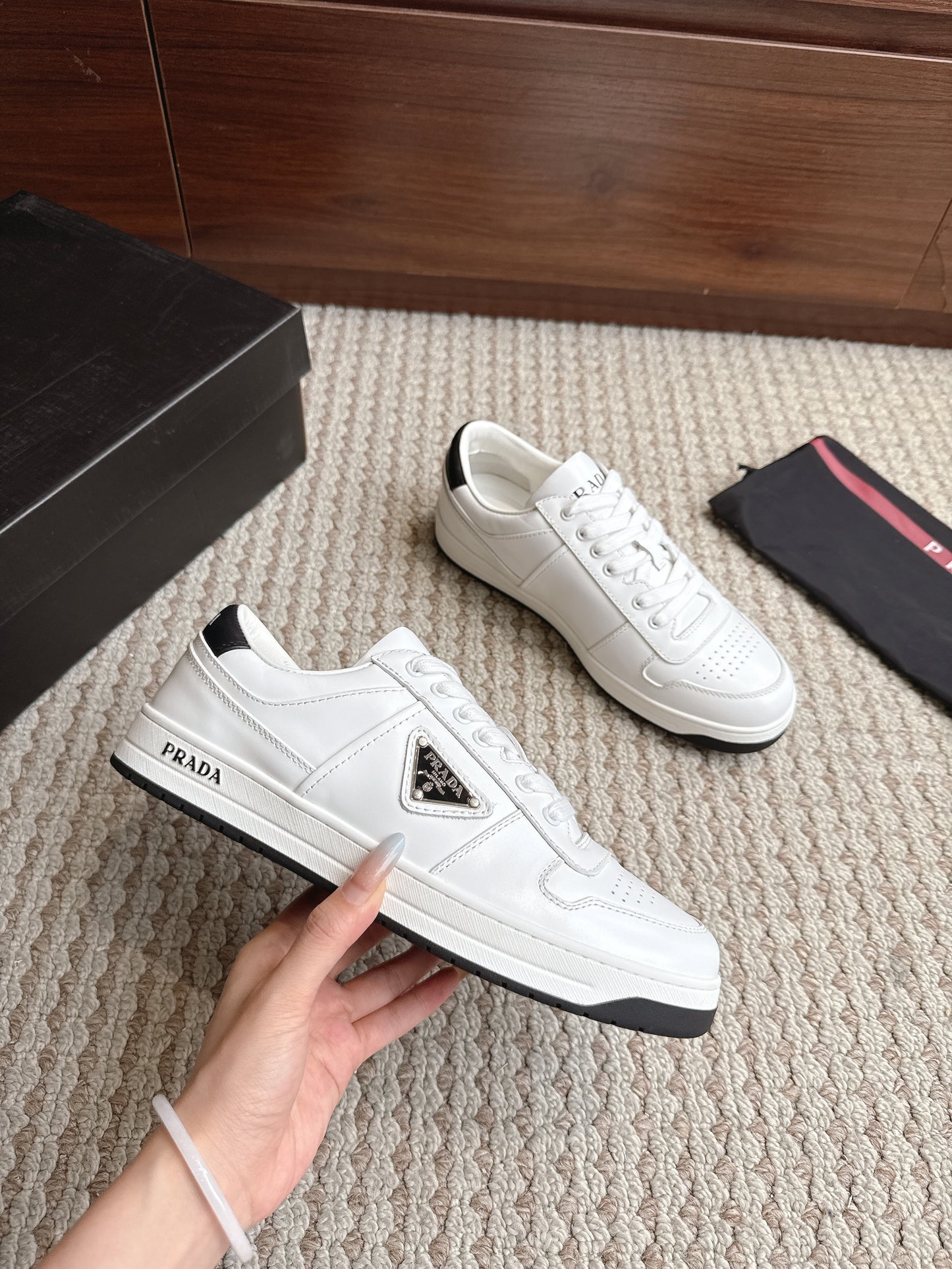 Prada Downtown Leather White Black