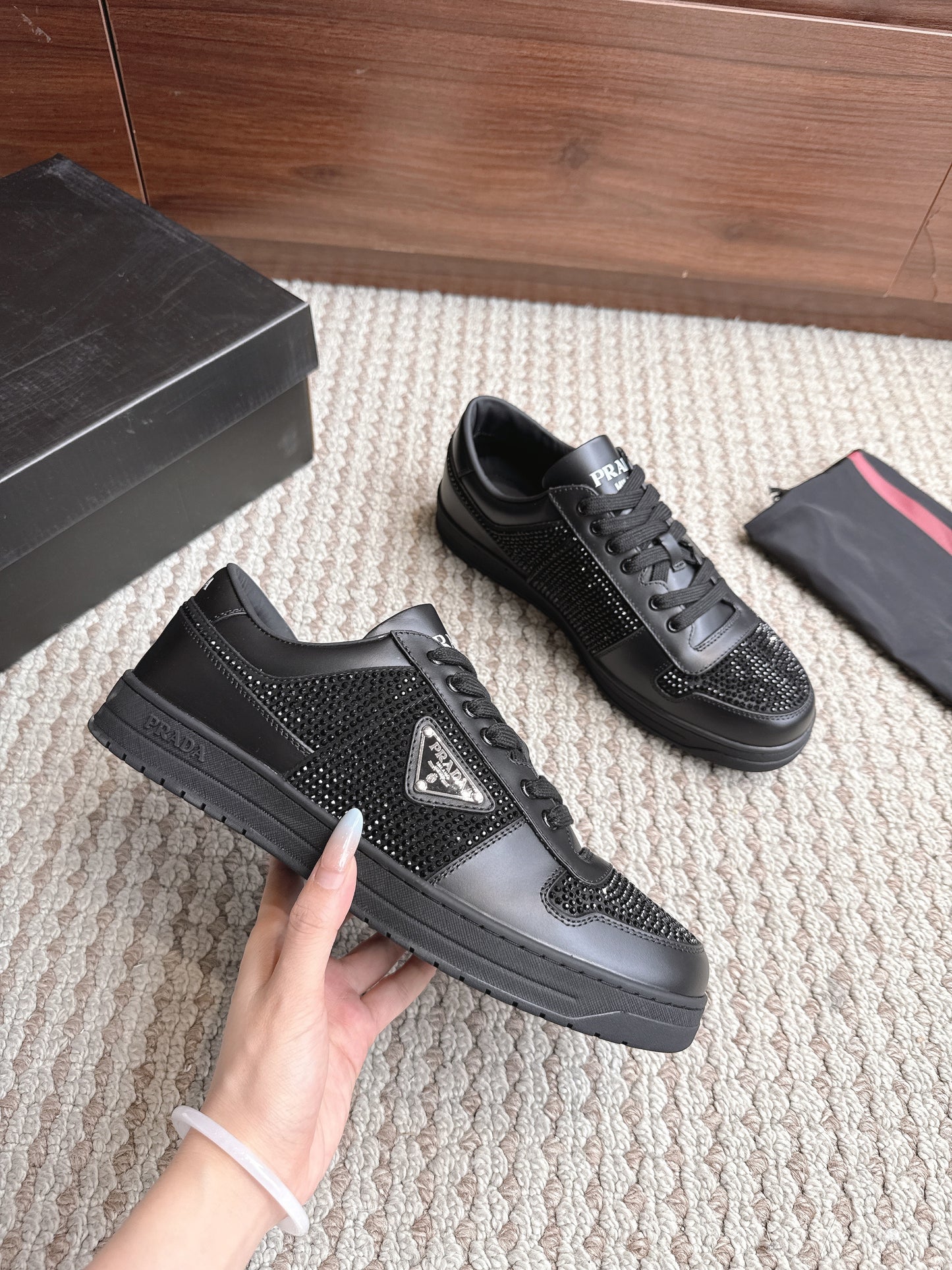 Prada Downtown Leather Black Diamond