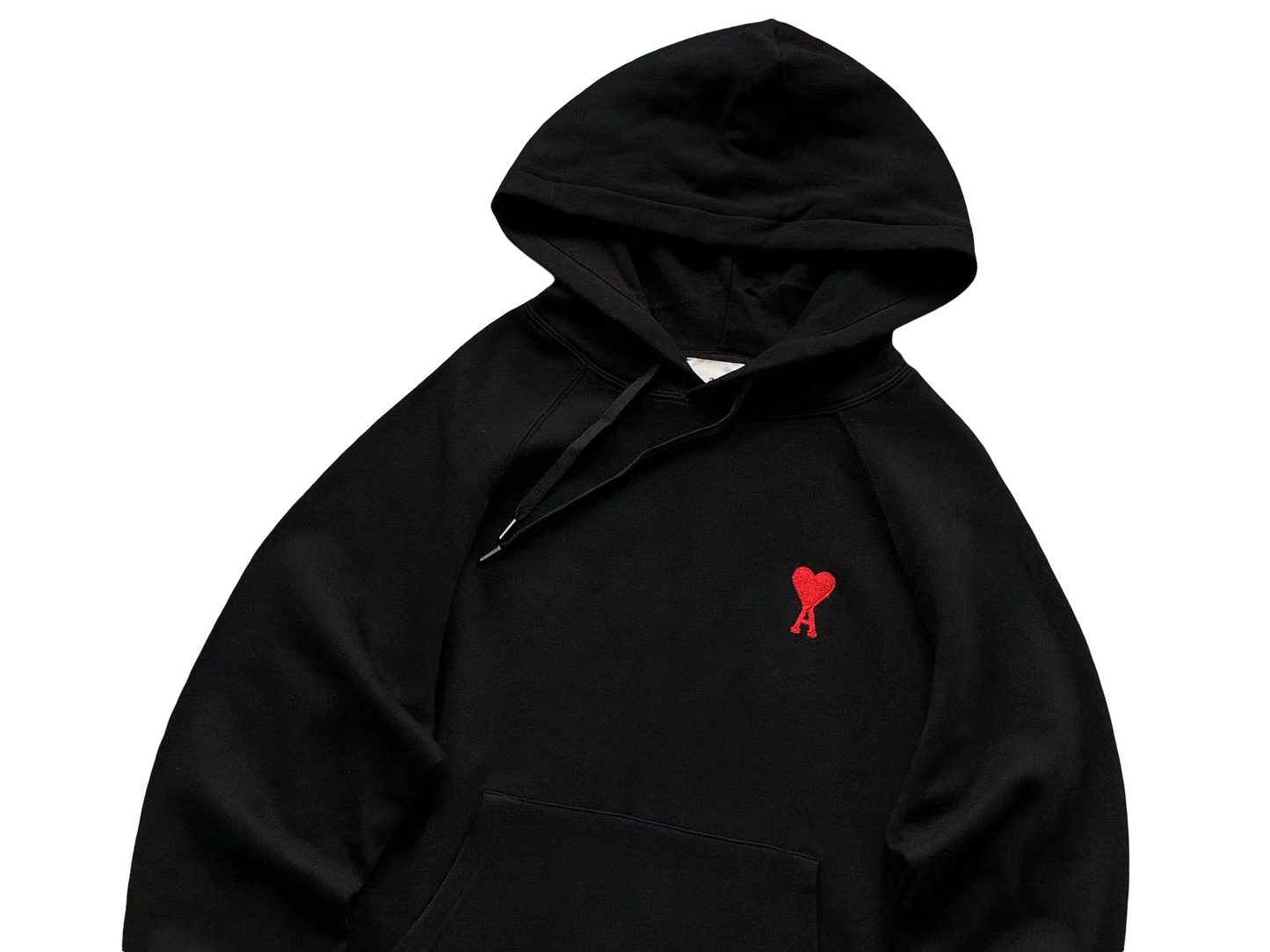 AMI Paris Red Heart Hoodie - (BLACK)