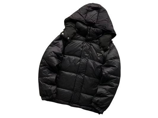 Prada Nylon Detachable Down Jacket - (BLACK)