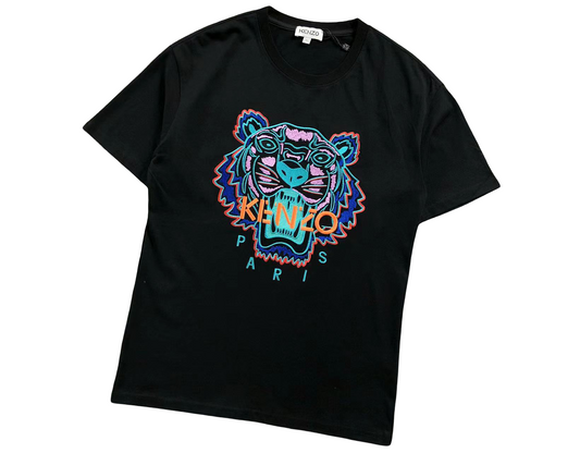 KENZO Tiger Tee - (BLACK/ORANGE/CYAN)