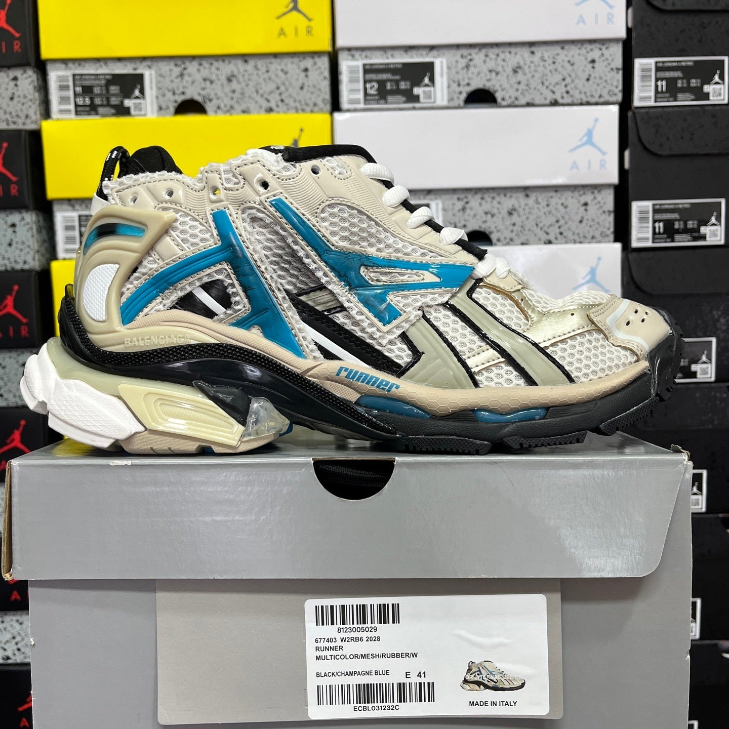 Balenciaga Runner 7.0 Blue Cream Black