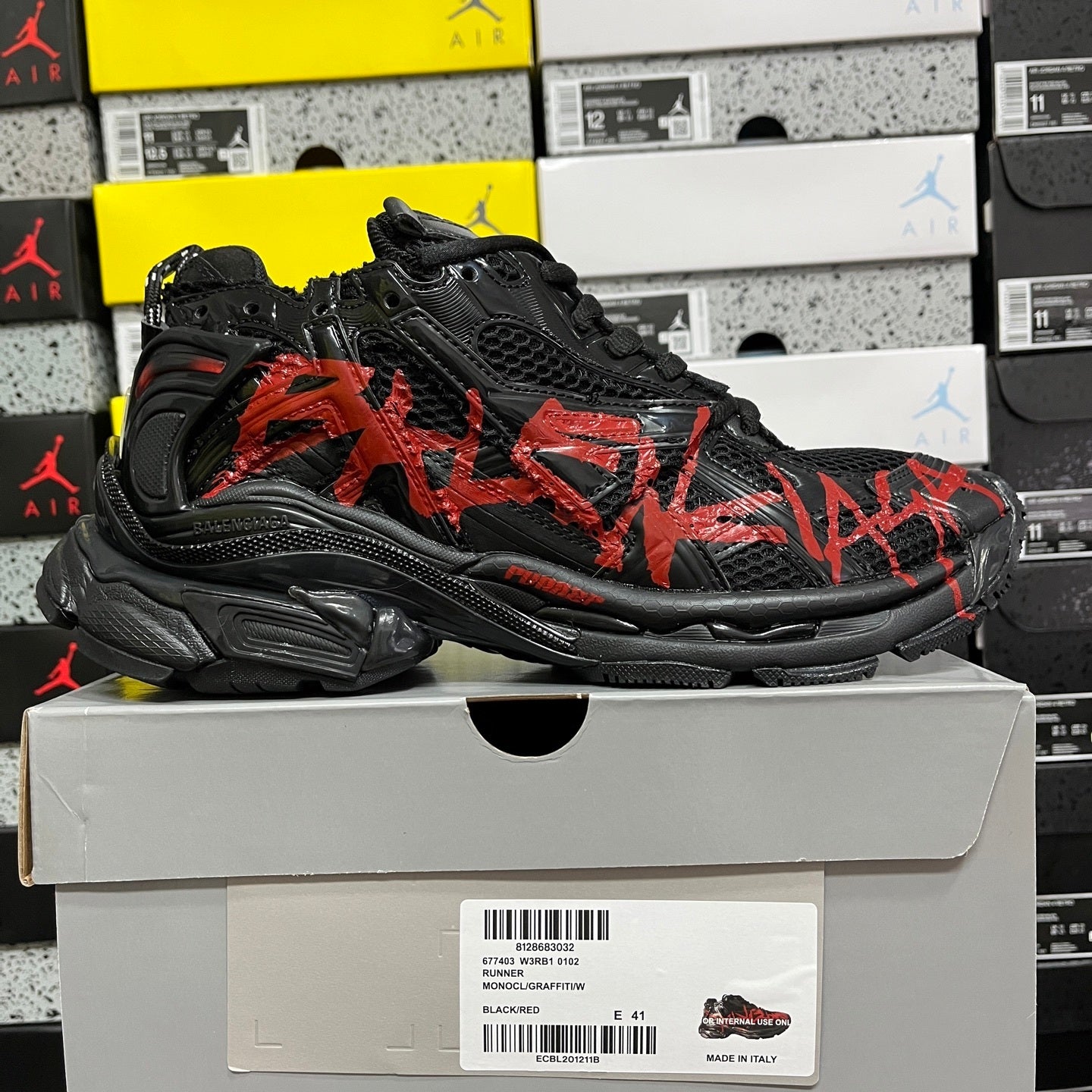 Balenciaga Runner 7.0 Triple Black Graffiti