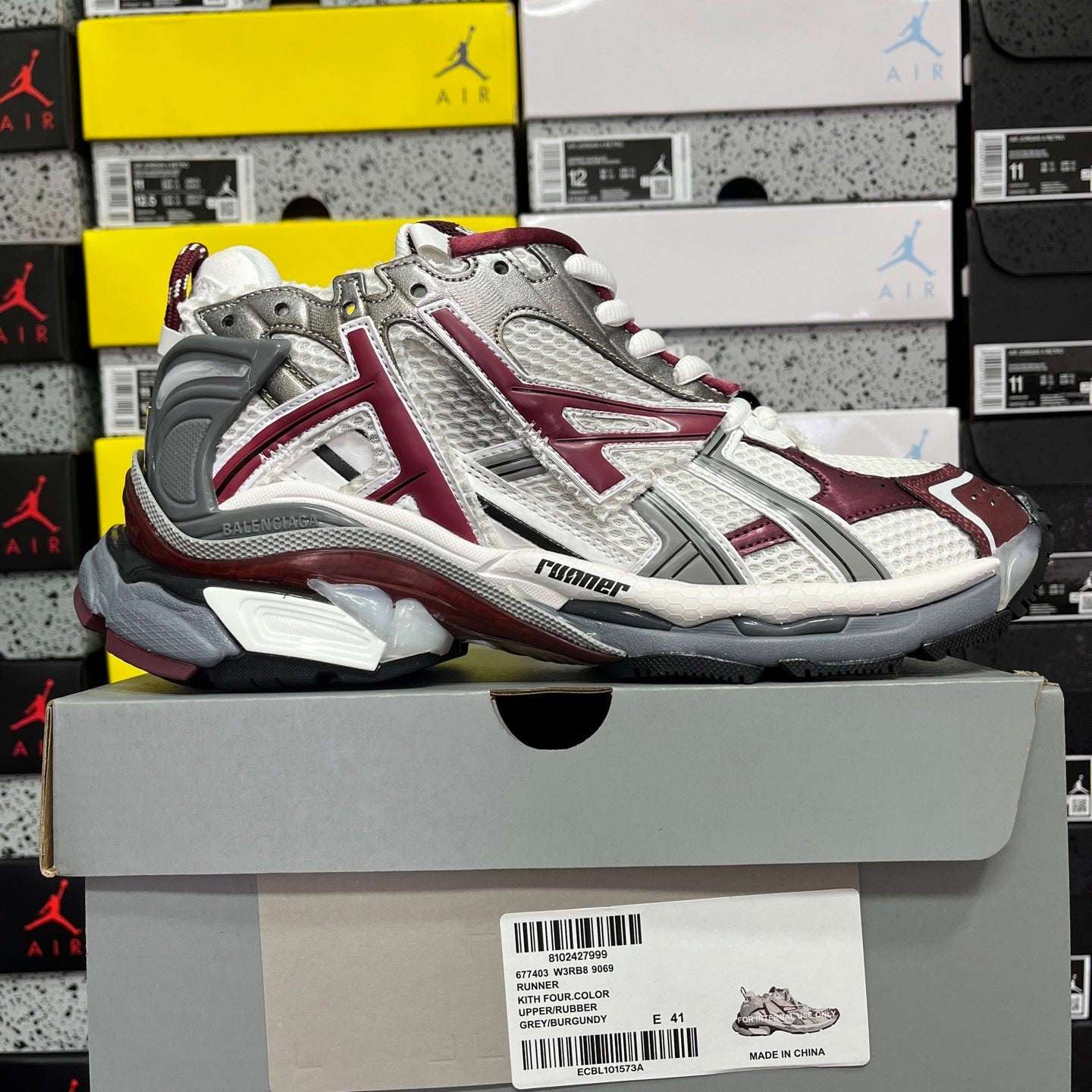 Balenciaga Runner 7.0 Burgundy Grey White