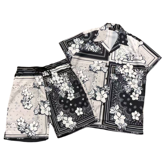AMIRI Dead Flowers Short Set - (BLACK)