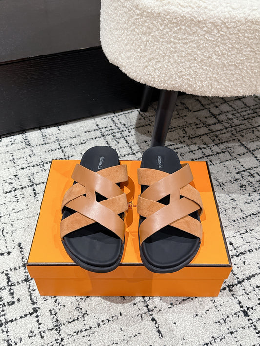 Hermes Kazimir Slide Brown