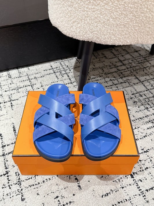 Hermes Kazimir Slide Sea Blue