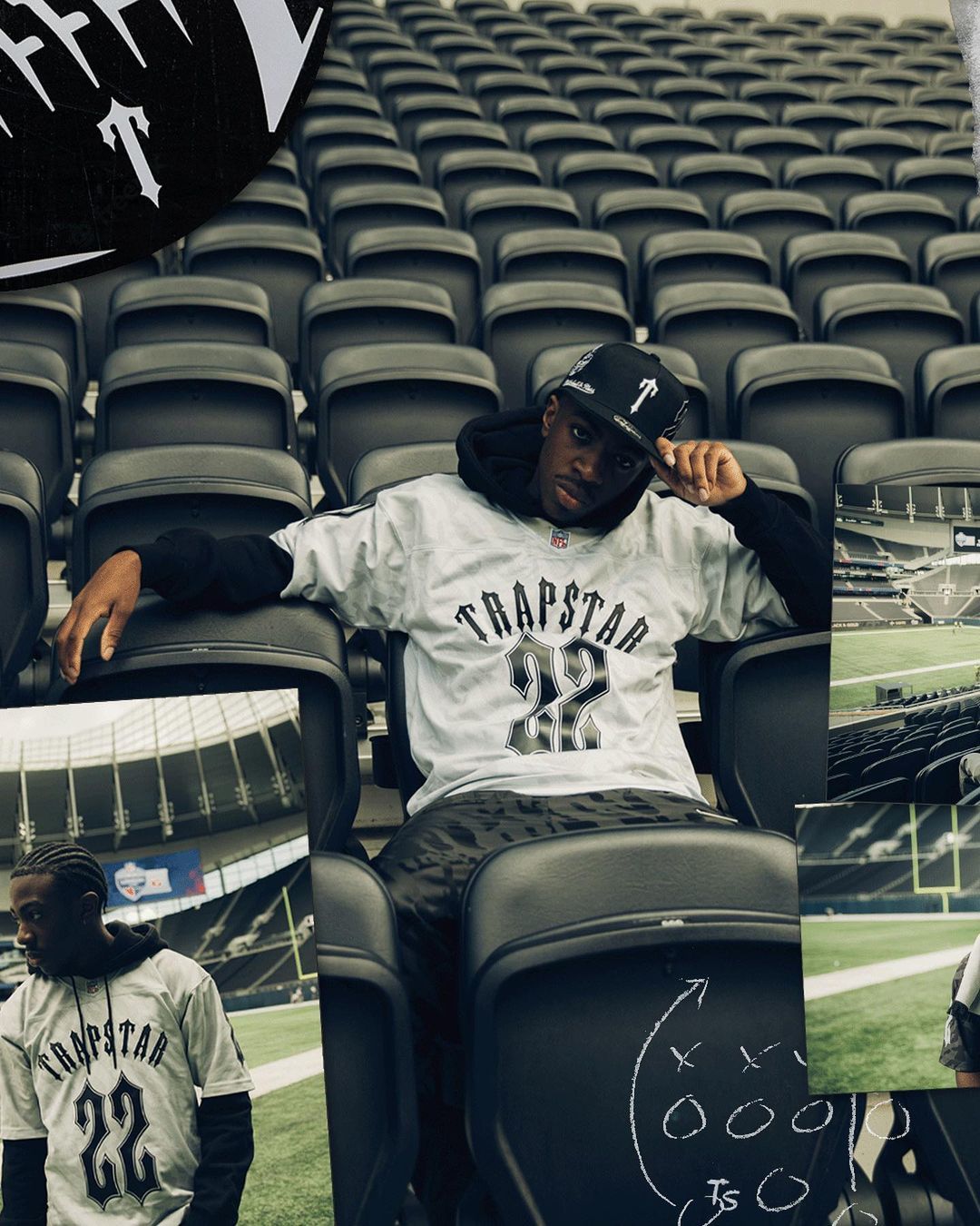 Trapstar x NFL Football Jersey - (GREY)