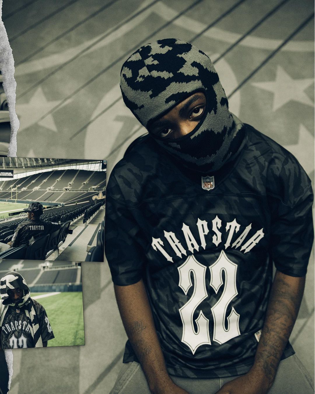 Trapstar x NFL Football Jersey - (BLACK)