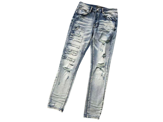 AMIRI Raw Edge Jeans - (BLUE)