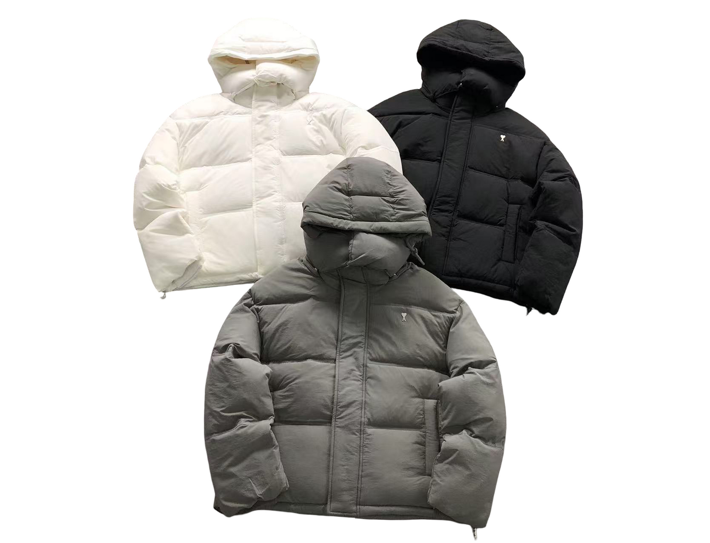 AMI Paris Heart Down Jacket - (WHITE)