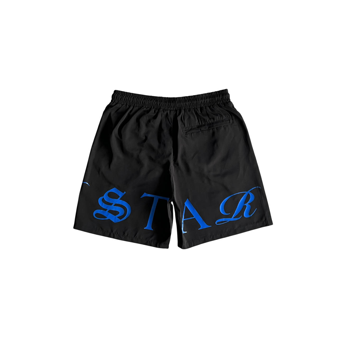 Trapstar Script Swimming Short Black/Dazzling Blue