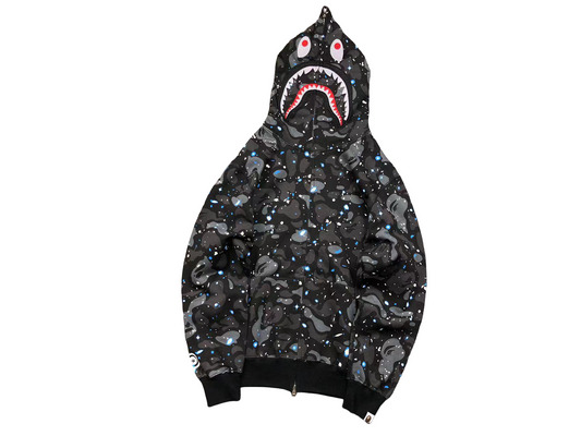 BAPE Space Camo Shark Full Zip Hoodie - (BLACK MULTI)