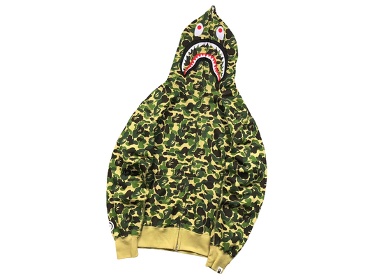 BAPE ABC Camo Shark Full Zip Hoodie - (GREEN)