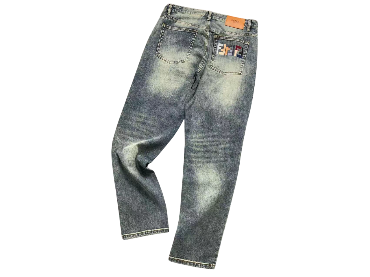 Fendi Mosaic Denim Jeans - (BLUE)