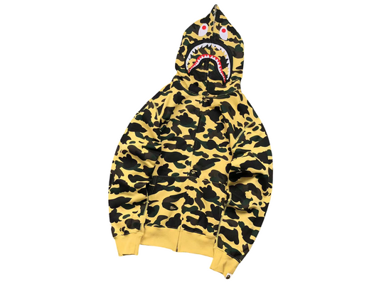 BAPE ABC Camo Shark Full Zip Hoodie - (YELLOW CAMO)