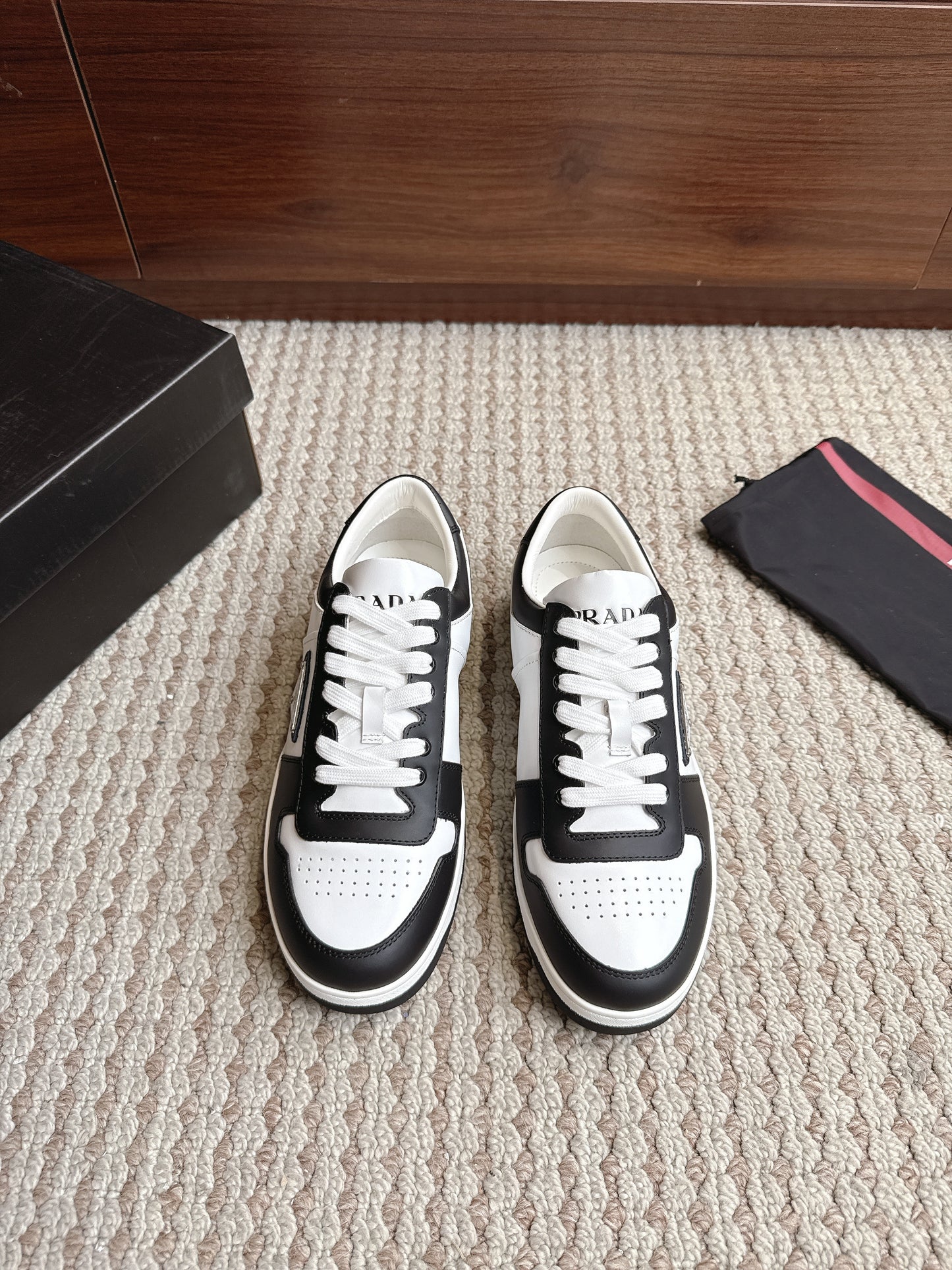 Prada Downtown Leather Black White