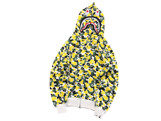 BAPE ABC Camo Shark Full Zip Hoodie - (LEMON YELLOW)
