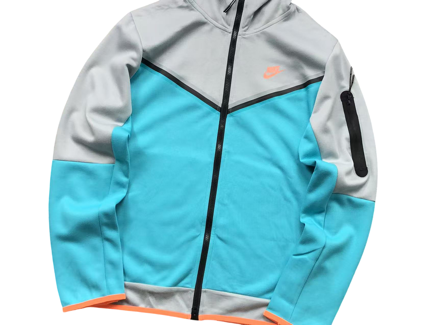 Nike Tech Fleece 2024 Zip Hoodie - (GREY/BLUE/ORANGE)