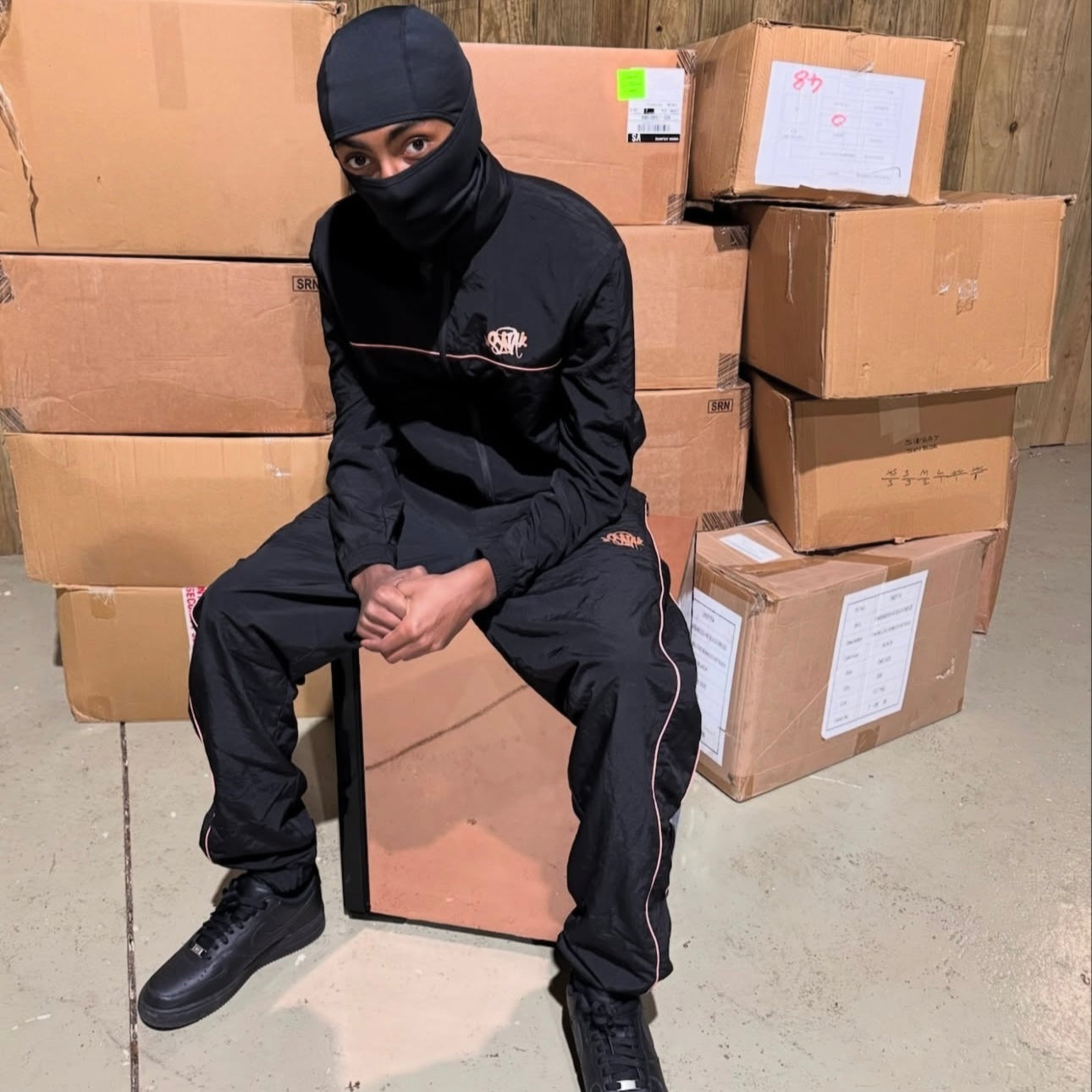 Syna World Shellsuit - (BLACK/ROSE GOLD)