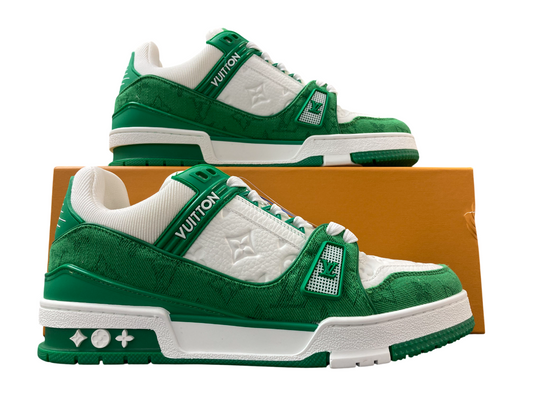 LV Trainer Denim Monogram - (WHITE/GREEN)