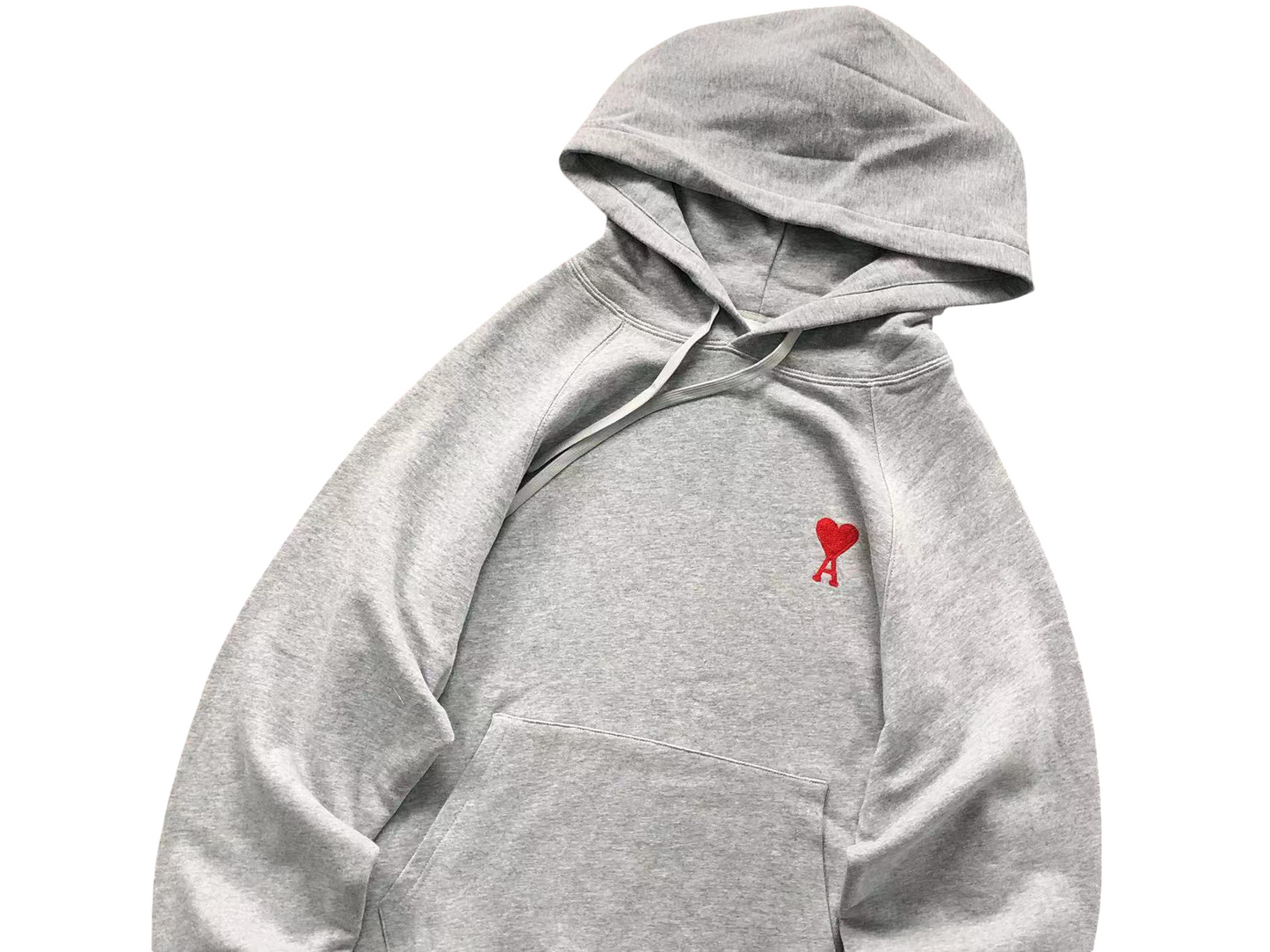 AMI Paris Red Heart Hoodie - (GREY)
