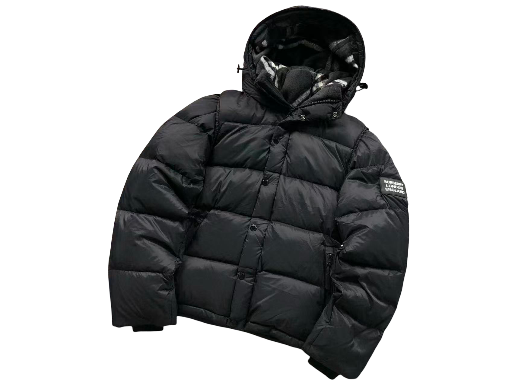 Burberry Detachable Hooded Puffer Jacket Black