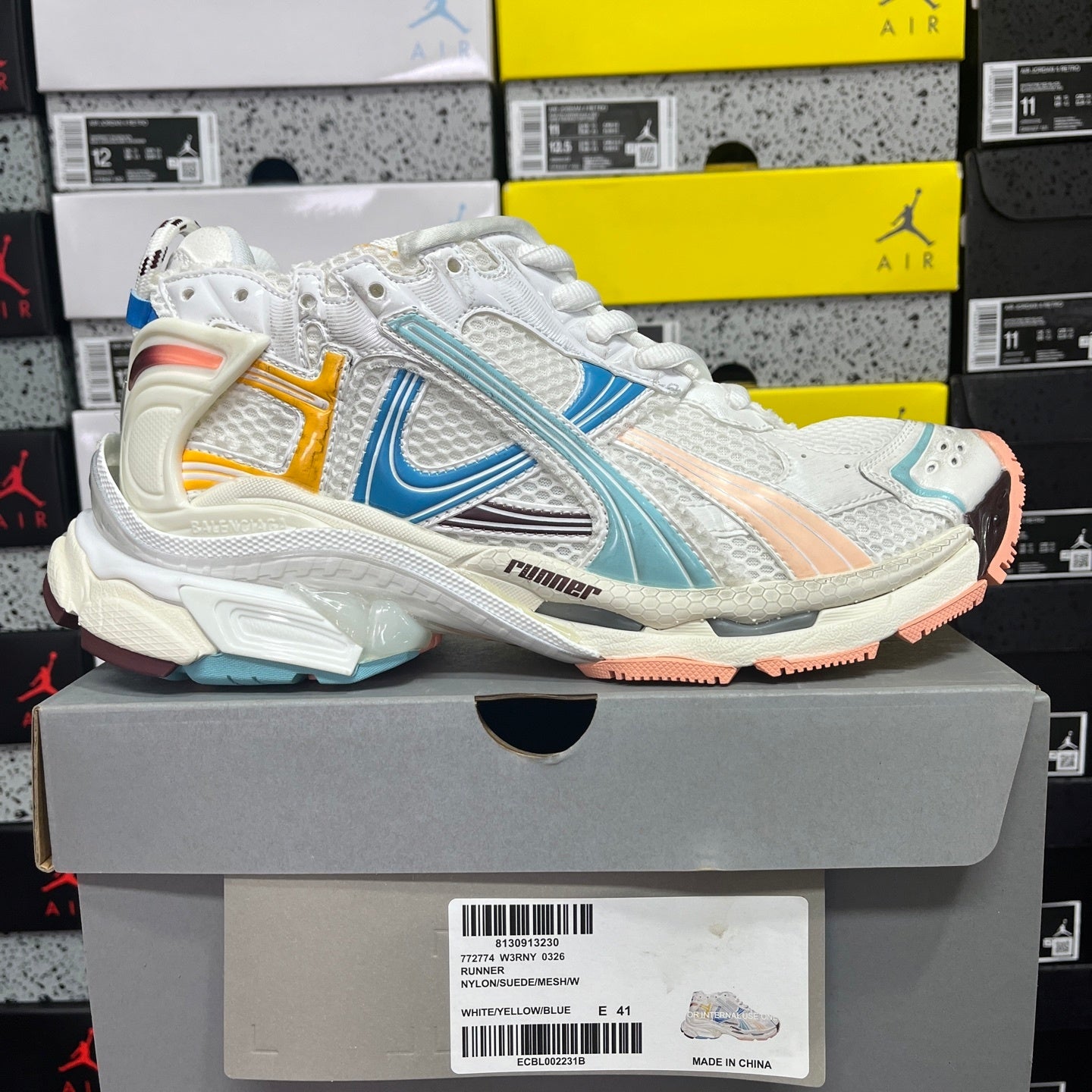 Balenciaga Runner 7.5 Blue White Peach