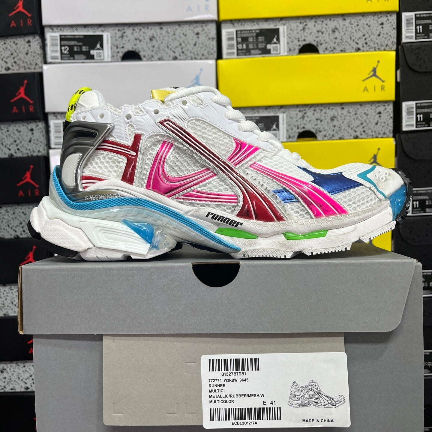 Balenciaga Runner 7.5 White Multicolor