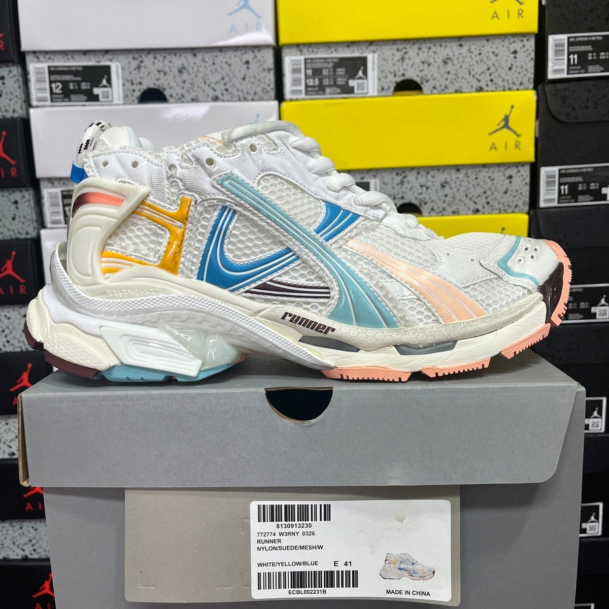 Balenciaga Runner 7.5 Blue White Peach