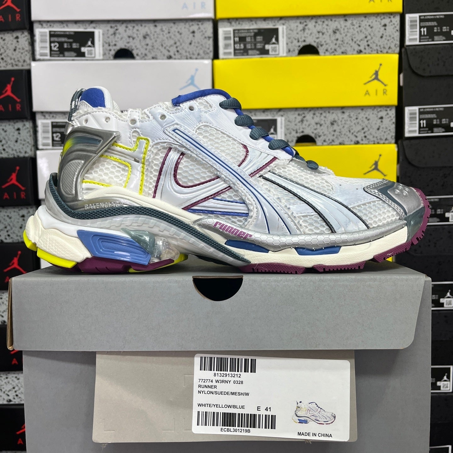 Balenciaga Runner 7.5 White Blue Purple
