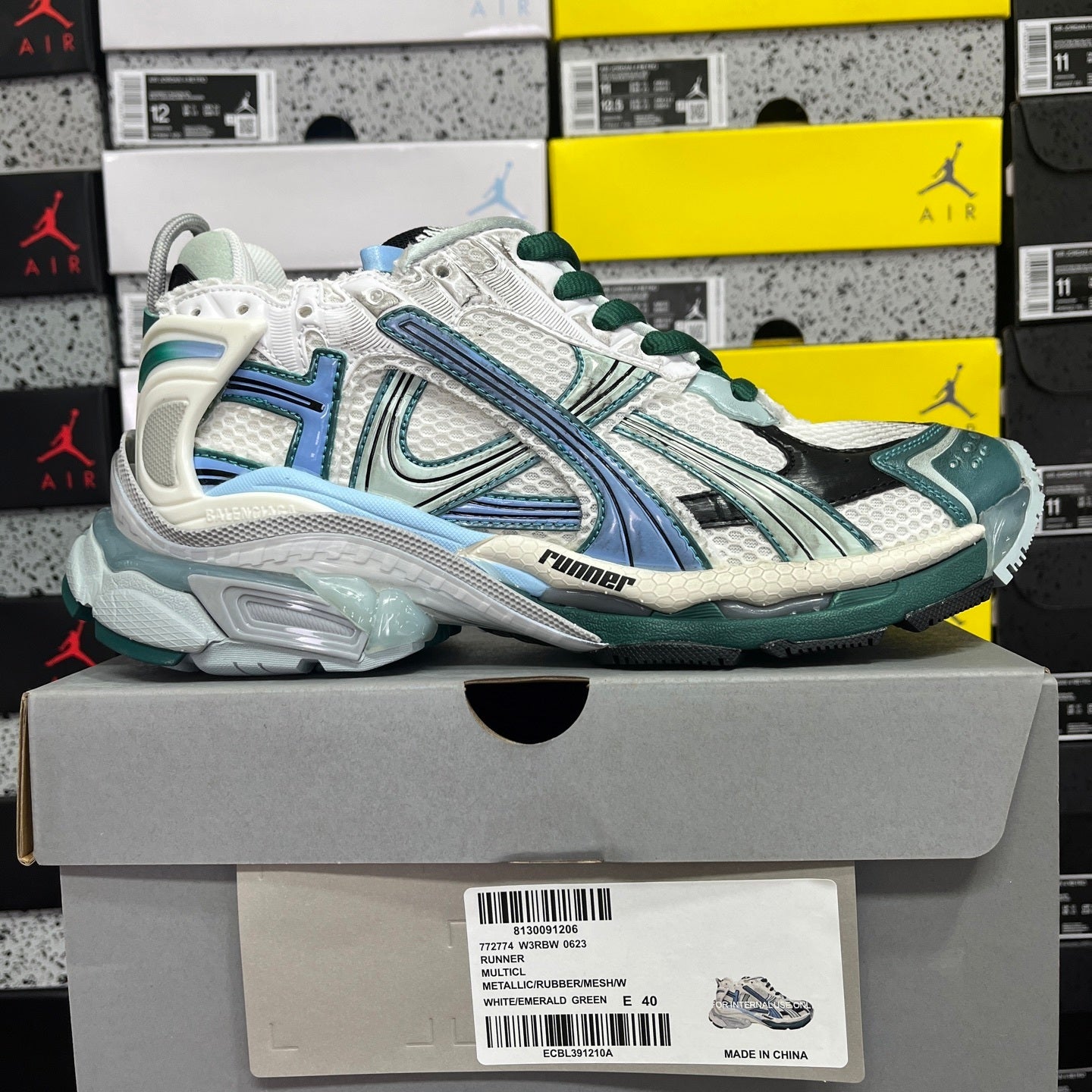Balenciaga Runner 7.5 Teal White Blue