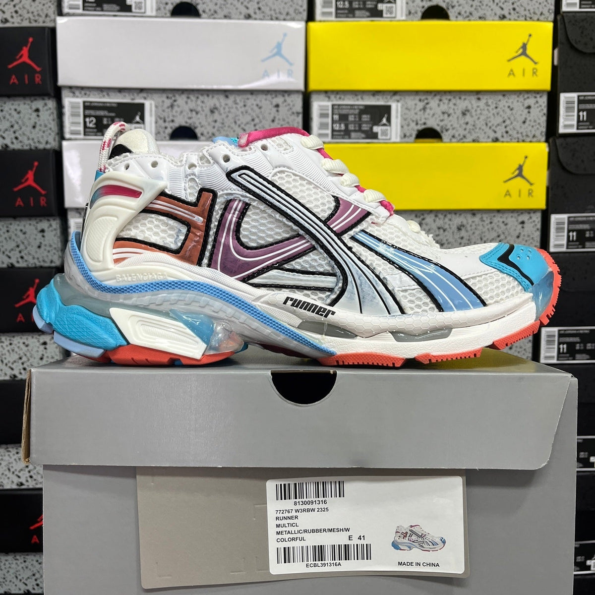Balenciaga Runner 7.5 White Blue Orange