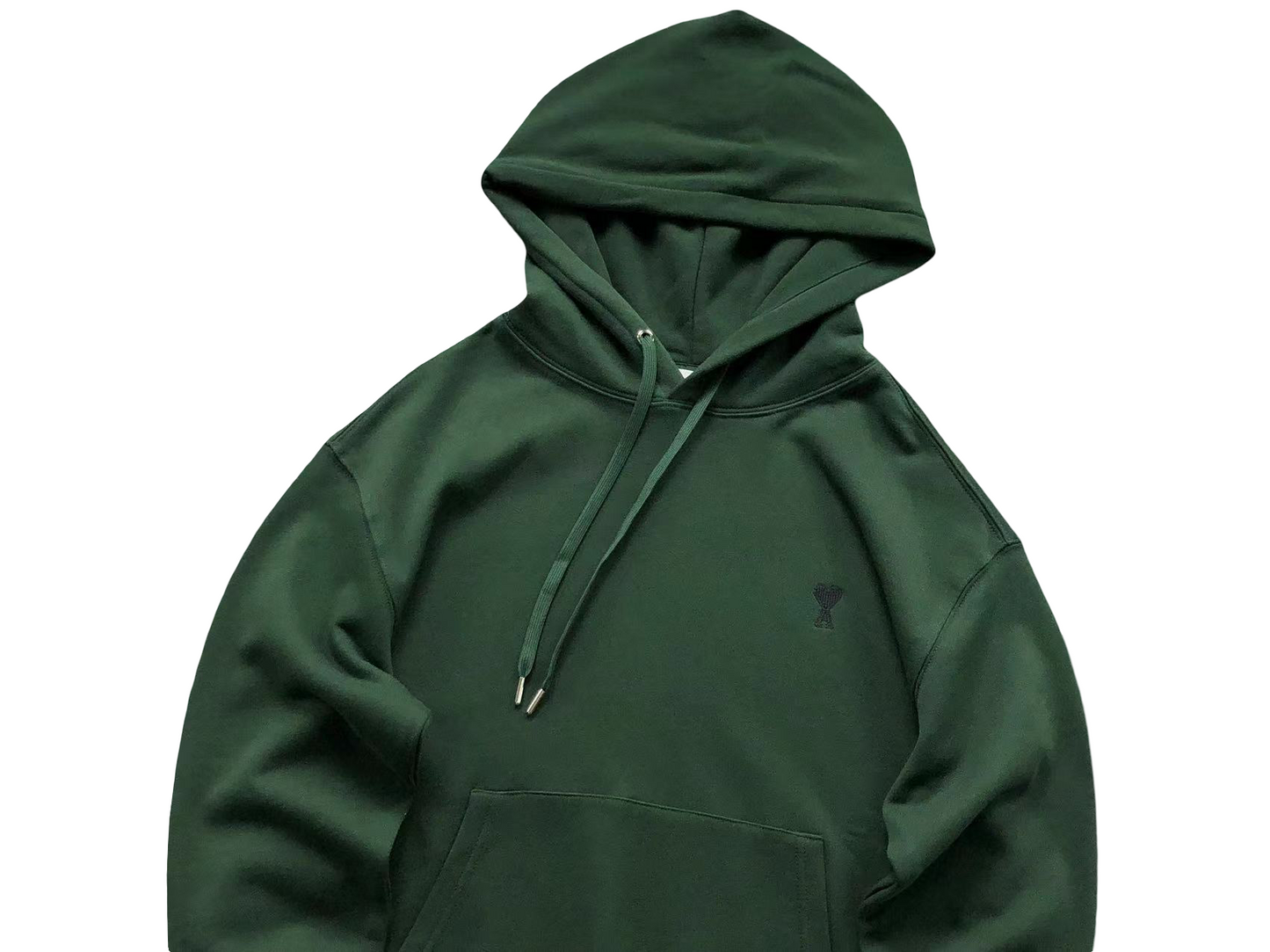 AMI Paris Black Heart Hoodie - (DARK GREEN)