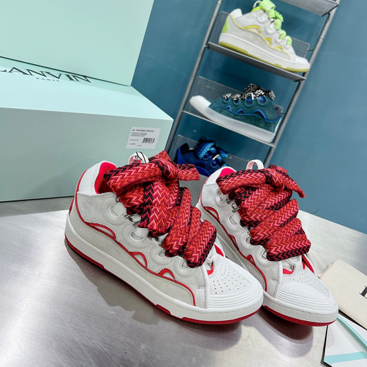 Lanvin Curb - (LIGHT GREY/CHERRY RED)