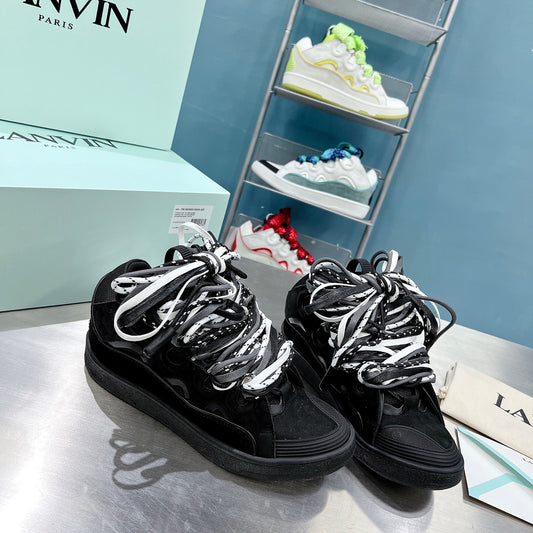 Lanvin Curb Mixed Laces - (BLACK/WHITE)