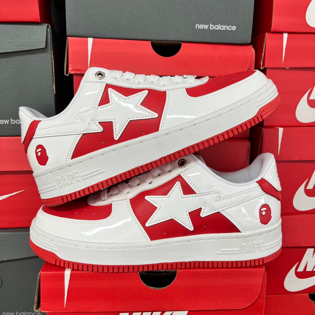 A Bathing Ape Bapesta - (WHITE/RED)